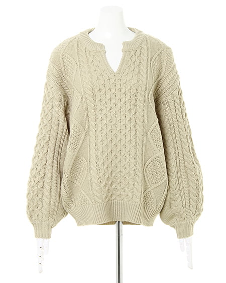 INGNI（イング） ケーブルスキッパーニット＋スエードプリーツスカート／SET ﾐﾝﾄｸﾞﾘｰﾝ