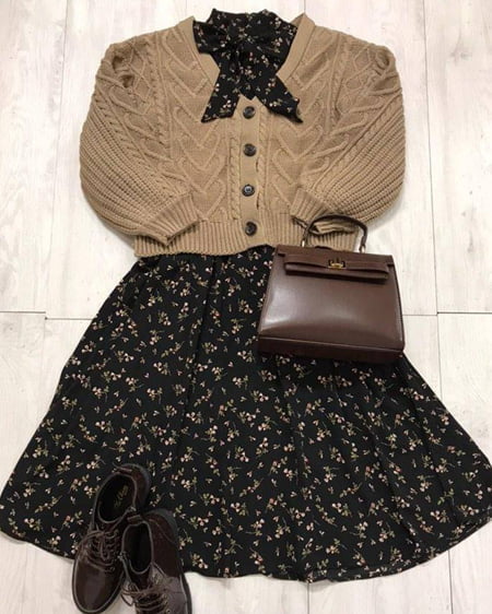 【INGNI STORE限定セット】花柄ボウタイワンピース＋ショートカーデ／SET