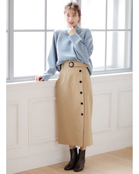 【INGNI STORE限定セット】モックネックニット＋ペンシルスカート／SET