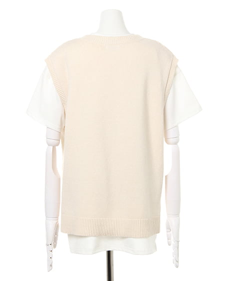 INGNI（イング） ニットベスト＋Tシャツ＋センタープレスパンツ／SET ｱｲﾎﾞﾘｰ