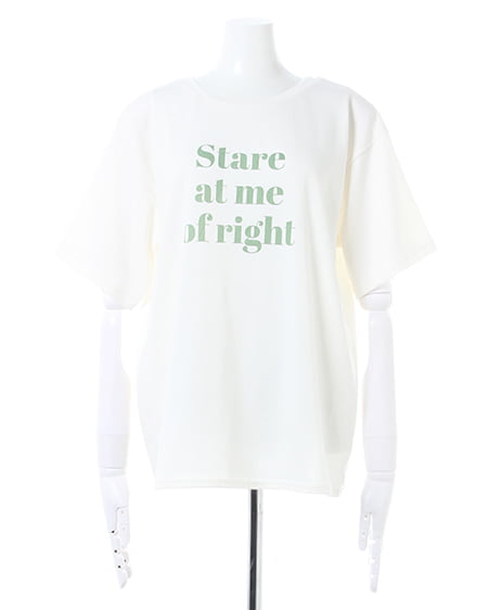 INGNI（イング） 3danロゴTシャツ＋前ボタンナロースカート／SET ｵﾌﾎﾜｲﾄ/ﾐﾝﾄｸﾞﾘｰﾝ