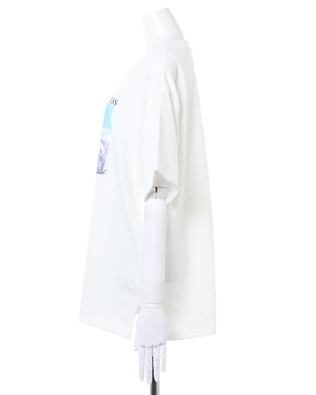 INGNI（イング） 転写Tシャツ＋サテンプリーツスカート／SET ｵﾌﾎﾜｲﾄ