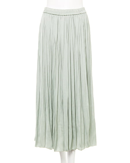 INGNI（イング） 転写Tシャツ＋サテンプリーツスカート／SET ｵﾌﾎﾜｲﾄ