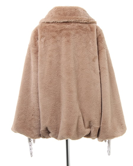 INGNI(イング) ショールカラーエコファーコート+パワショルリブニット/SET モカ