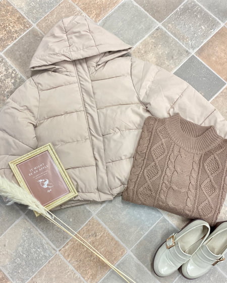 【INGNI STORE限定セット】エコダウンコート＋ケーブルモックネックニット／SET／A