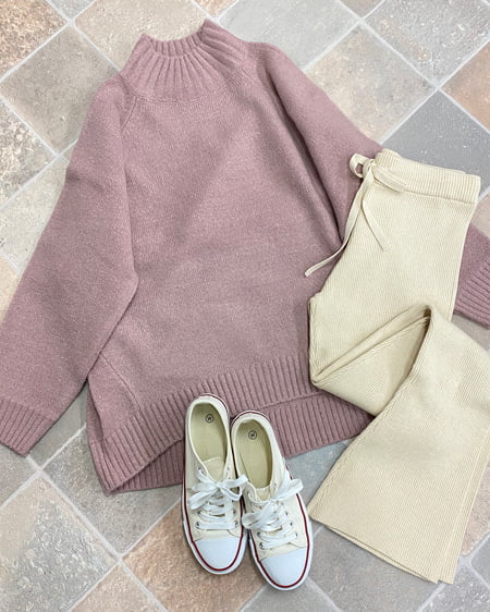 【INGNI STORE限定セット】モチモチネックチュニックニット＋ニットリブパンツ／SET