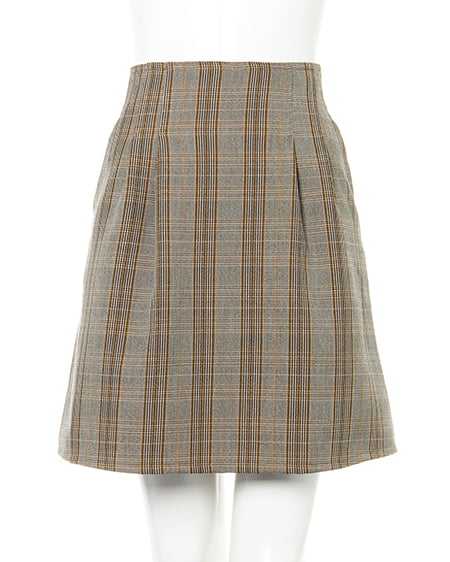 INGNI(イング) ロゴスウェットトップス+チェック柄台形スカート/SET オフホワイト