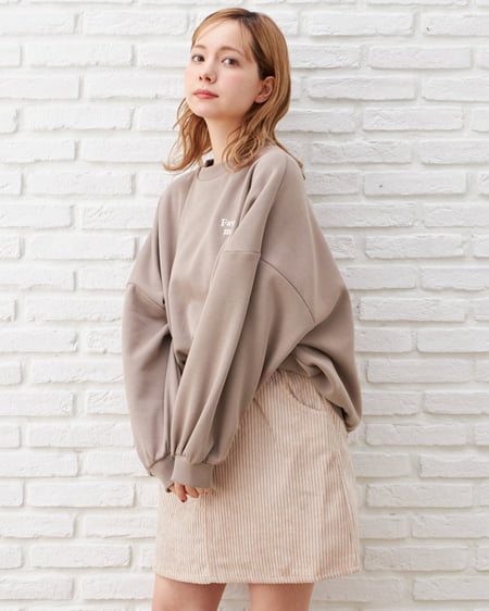 INGNI(イング) 起毛バックカフェトップス＋ベルト付コーデュロイスカート／SET ﾓｶ