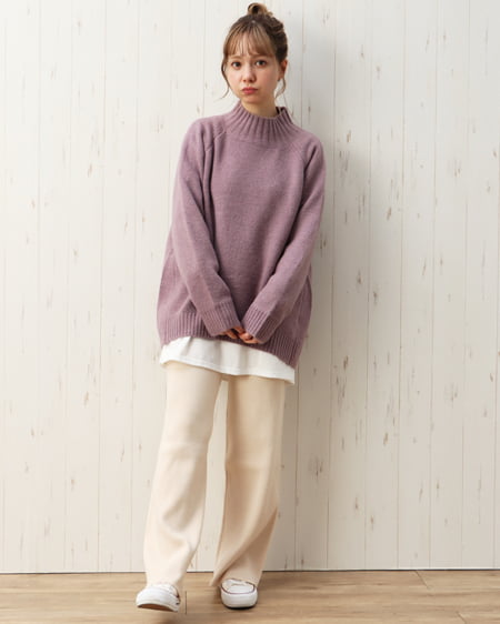 INGNI(イング) モチモチニット＋ニットリブパンツ／SET ﾊﾟｰﾌﾟﾙ
