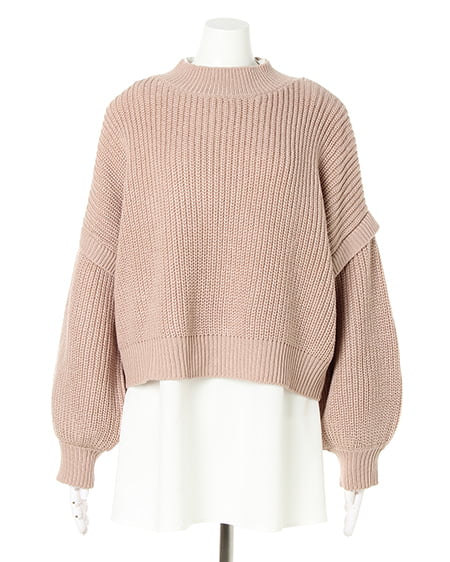 INGNI（イング） ジェラートカラーニットSET＋フェイクレザーキュロットパンツ／SET ﾍﾞｰｼﾞｭ