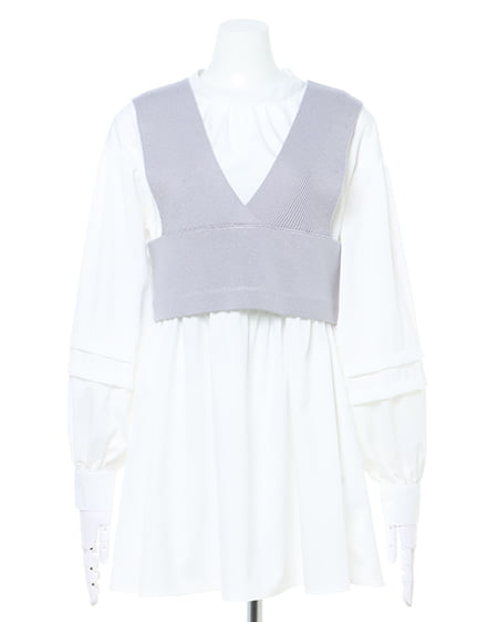 INGNI(イング) ライダースジャケット+ビスチェ+ブラウス/SET アイボリー