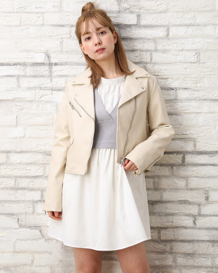 【INGNI STORE限定セット】ライダースジャケット＋ビスチェ＋ブラウス／SET