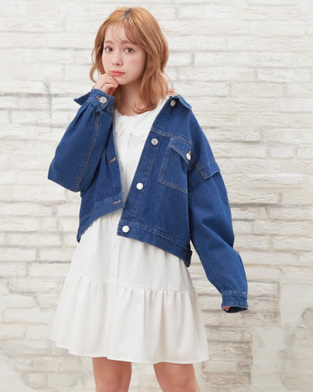 【INGNI STORE限定セット】ビッグGジャン＋フリル襟ミニワンピース／SET