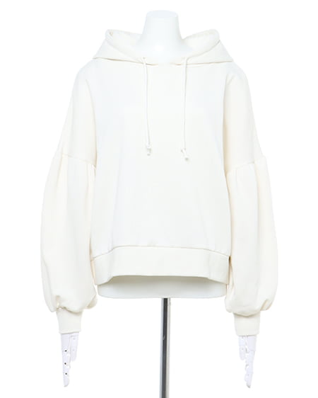 INGNI(イング) ショート丈パーカー+サテンフリルスカート/SET オフホワイト