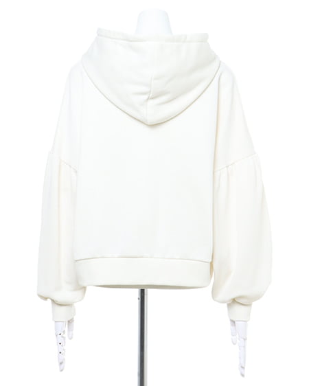 INGNI(イング) ショート丈パーカー+サテンフリルスカート/SET オフホワイト