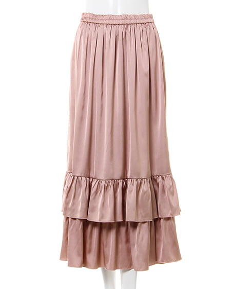 INGNI(イング) ショート丈パーカー+サテンフリルスカート/SET オフホワイト