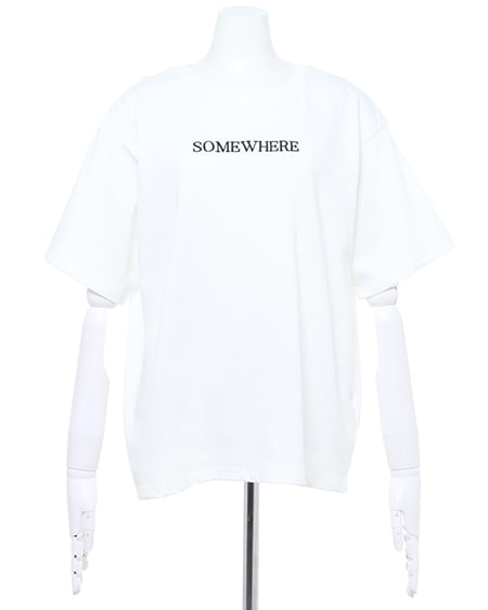 INGNI（イング） ロゴTシャツ＋線画花柄スカート／SET ｵﾌﾎﾜｲﾄ/ｸﾛ
