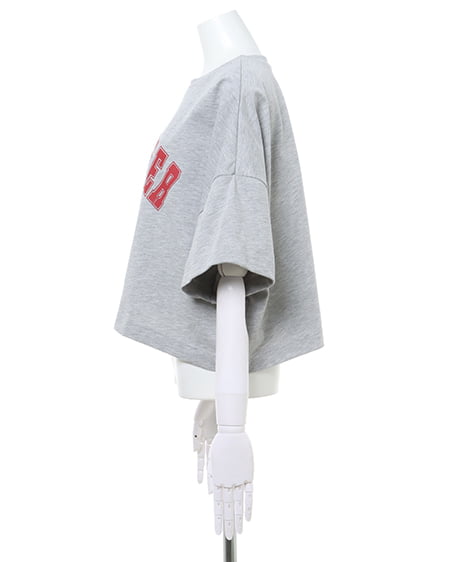 INGNI（イング） カレッジロゴTシャツ＋バックレースパンツ／SET ｸﾞﾚｰ