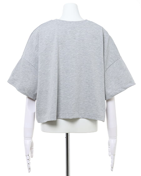 INGNI（イング） カレッジロゴTシャツ＋バックレースパンツ／SET ｸﾞﾚｰ