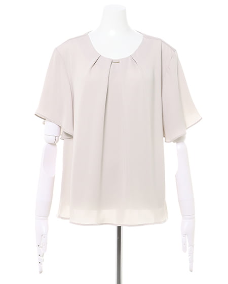 INGNI(イング) ピン付トロミブラウス+セミフレアパンツ/SET グレージュ