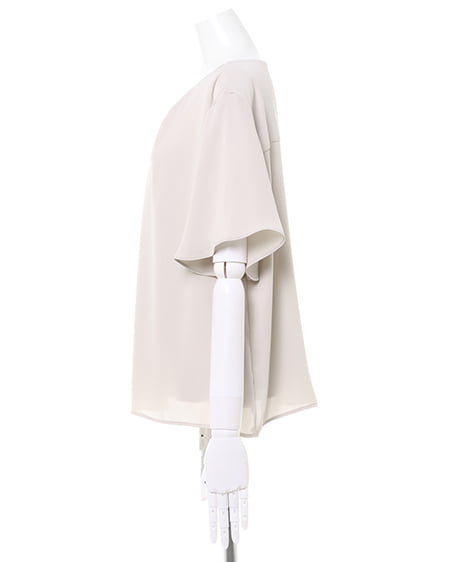 INGNI(イング) ピン付トロミブラウス+セミフレアパンツ/SET グレージュ