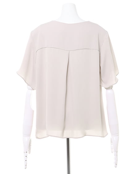 INGNI(イング) ピン付トロミブラウス+セミフレアパンツ/SET グレージュ