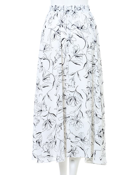 INGNI(イング) ノースリニット+線画調フレアスカート/SET ブルー