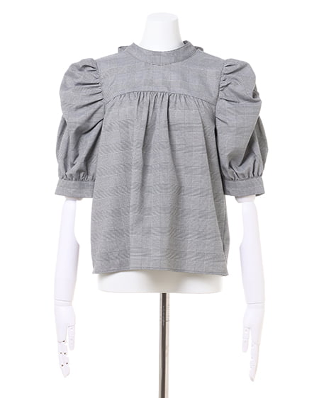 INGNI（イング） Backリボンブラウス＋レースUPスカート／SET ｸﾞﾚｰ/ﾁｪｯｸ