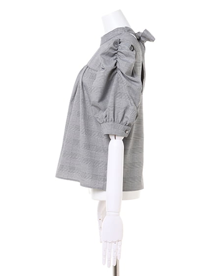 INGNI（イング） Backリボンブラウス＋レースUPスカート／SET ｸﾞﾚｰ/ﾁｪｯｸ