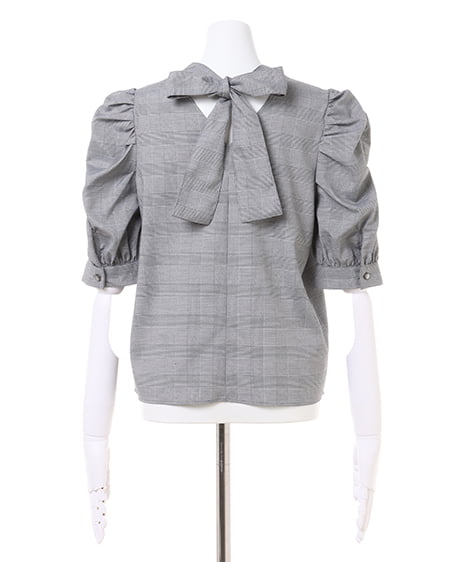 INGNI（イング） Backリボンブラウス＋レースUPスカート／SET ｸﾞﾚｰ/ﾁｪｯｸ