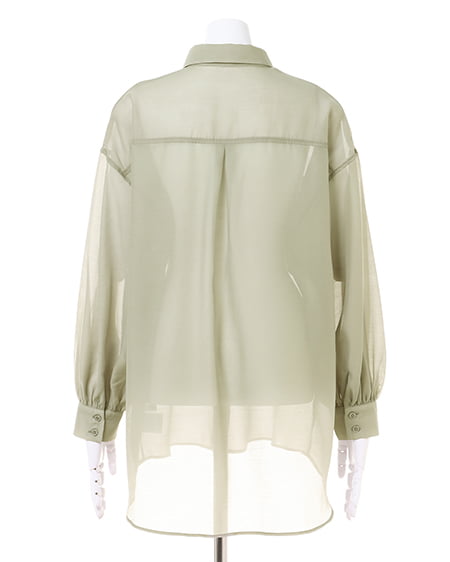 INGNI(イング) シアーシャツ+配色タンクトップ/SET ライトカーキ