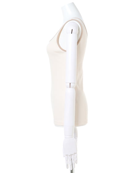 INGNI(イング) シアーシャツ+配色タンクトップ/SET ライトカーキ