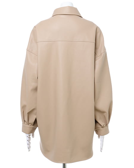 INGNI（イング） フェイクレザーシャツジャケット＋フロントフォトロングTシャツ／SET ﾍﾞｰｼﾞｭ