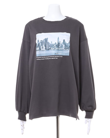 INGNI（イング） フェイクレザーシャツジャケット＋フロントフォトロングTシャツ／SET ﾍﾞｰｼﾞｭ