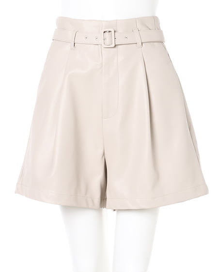 INGNI(イング) カレッジロゴクロップドパーカー+フェイクレザーキュロットパンツ/SET クロ