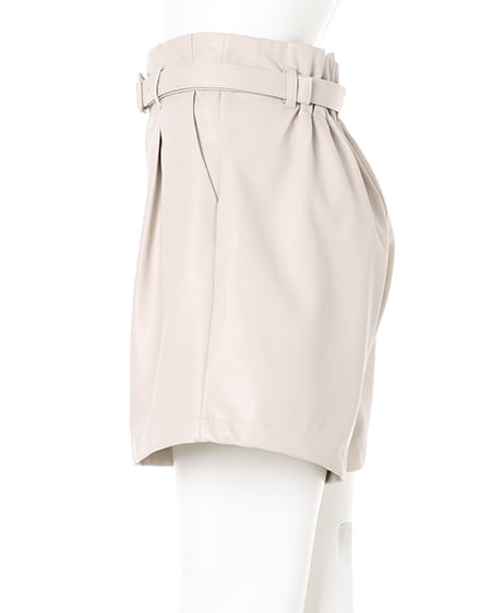 INGNI(イング) カレッジロゴクロップドパーカー+フェイクレザーキュロットパンツ/SET クロ