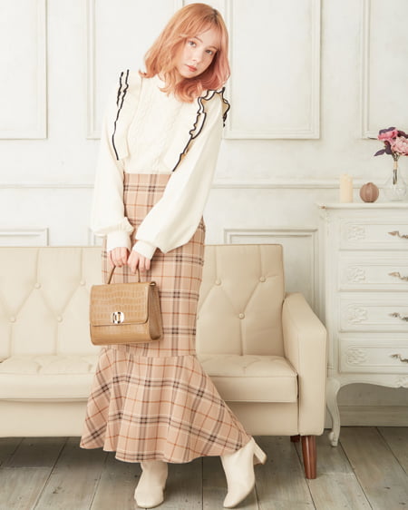 未使用品　Manuheali'i キルト柄 タイトスカート ◇総針ニットタイトスカート（0314227068