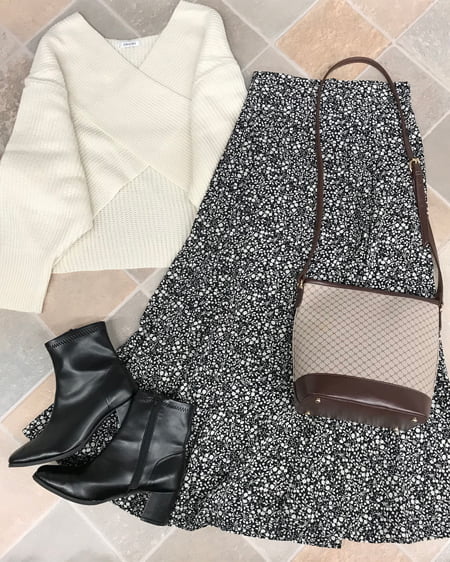 【INGNI STORE限定セット】カシュクールニット＋花柄マーメイドスカート／SET