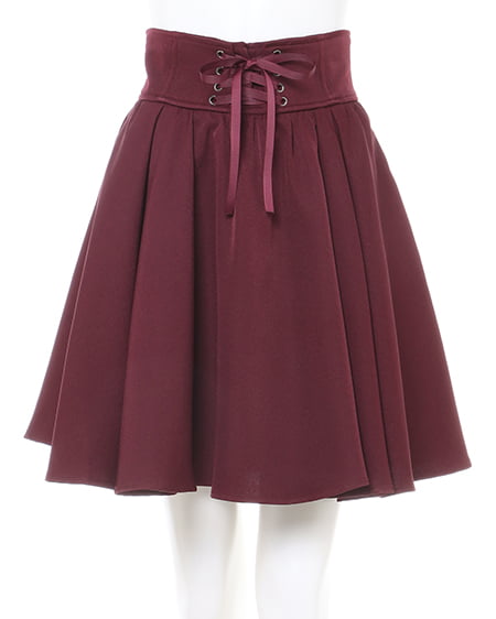 INGNI(イング) 袖異素材パワショルニット+レースアップスカート/SET モカ