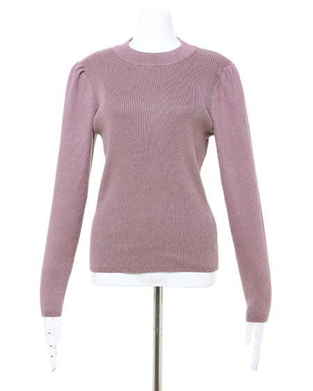 INGNI(イング) パワショルリブニット+起毛千鳥格子ナロースカート/SET パープル