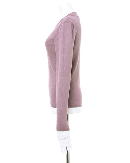 INGNI(イング) パワショルリブニット+起毛千鳥格子ナロースカート/SET パープル