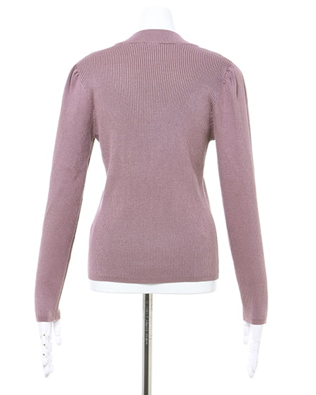 INGNI(イング) パワショルリブニット+起毛千鳥格子ナロースカート/SET パープル