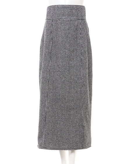 INGNI(イング) パワショルリブニット+起毛千鳥格子ナロースカート/SET パープル