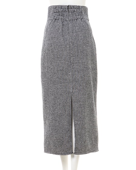 INGNI(イング) パワショルリブニット+起毛千鳥格子ナロースカート/SET パープル