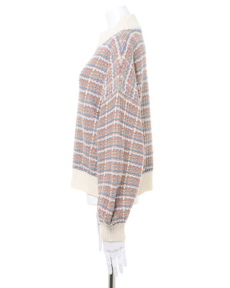 INGNI（イング） ファンシーツイードニット＋フロントスリットパンツ／SET ｱｲﾎﾞﾘｰ