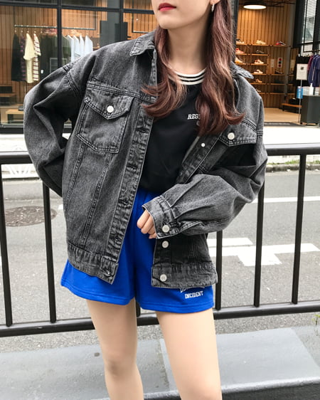 INGNI(イング) BIGGジャン＋リブロングTシャツ／SET ｸﾞﾚｰ