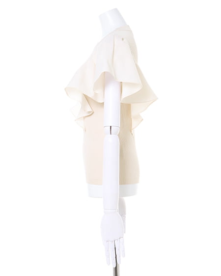 INGNI(イング) 異素材フリルニット+切替トレンチスカート/SET アイボリー