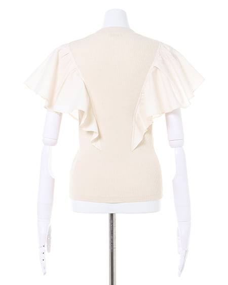 INGNI(イング) 異素材フリルニット+切替トレンチスカート/SET アイボリー