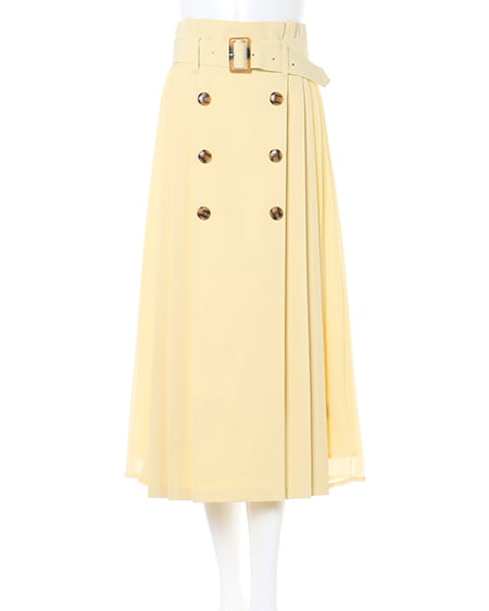 INGNI(イング) 異素材フリルニット+切替トレンチスカート/SET アイボリー