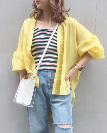 【INGNI STORE限定セット】シアーBIGシャツ＋リブキャミ／SET